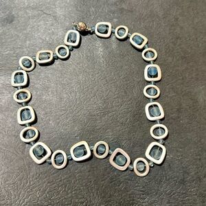 Handmade by local artist brushed silver and blue glass - magnetic clasp